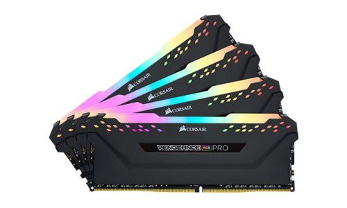 CORSAIR Vengeance RGB PRO - DDR4 - kit - 128 Go: 4 x 32 Go - DIMM 288 broches - 3600 MHz / PC4-28800 - CL18 - 1.35 V - mémoire sans tampon - non ECC - noir