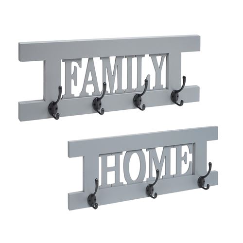 Non Communiqué Vintage 2Er Wandgarderoben Set Mendler Hwc-C60 Home Et Family Shabby-Look Grau-Blau - Image 1