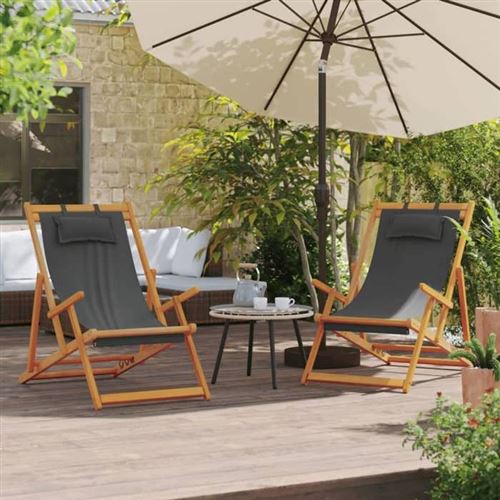 Vidaxl Chaises De Plage Pliables Lot De 2 - Image 3