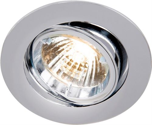 Knightsbridge GU10 Downlight inclinable et verrouillable, chrome, 230 V