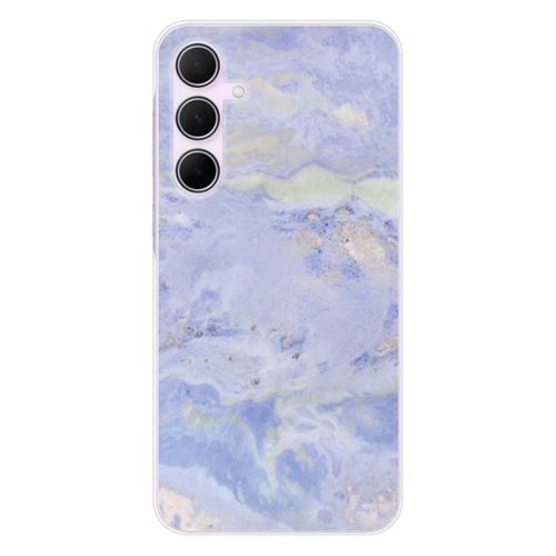 Coque en silicone imprimée compatible Samsung Galaxy A55 5G Marbre Bleu