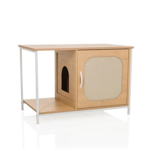 Comparer les prix de Maison pour chat KITTYHOME 1 Blanc/Hêtre hjh LIVING