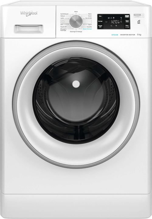 Whirlpool Fresh Care + Ffbp 9248 Sv Fr - Machine à Laver - Largeur : 59.5 Cm - Profondeur : 63 Cm - Hauteur : 85 Cm - Chargement Frontal - 62 Litres - 9 Kg - 1200 Tours/Min - Blanc