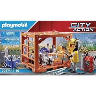 Playmobil City Action 70774 Ouvrier et conteneur