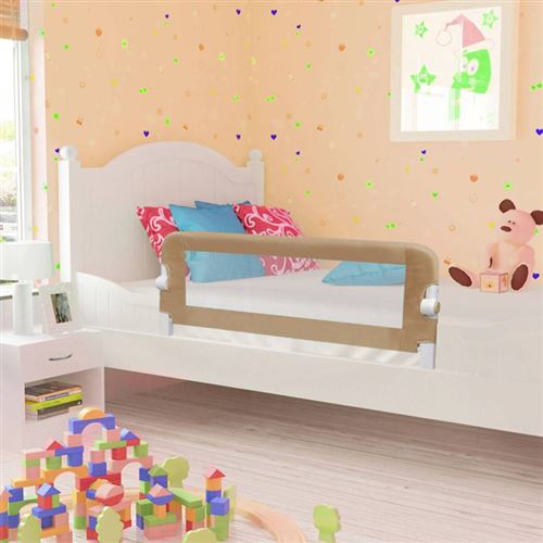 vidaXL Barrière de sécurité de lit d'enfant Taupe 120x42 cm Polyester