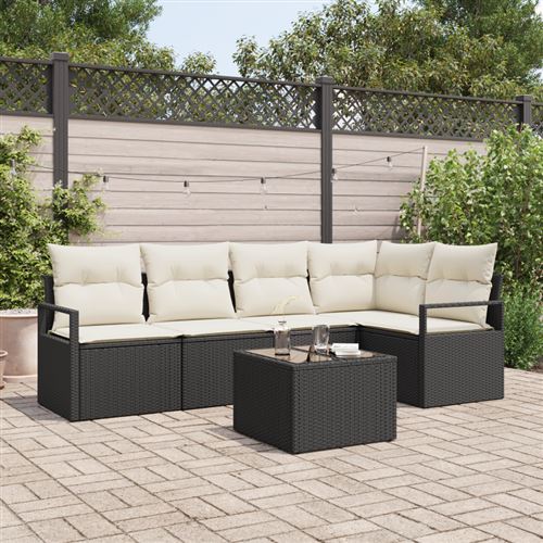 Non Communiqué Marron Ensemble De Canapés De Jardin 5 Pièces Avec Coussins En Poly Rattan Canapé De Jardin 2 Places Avec Coussins En Poly Rat