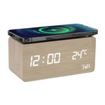 Radio-réveil Technoline WT487 Avec Charge Sans Fil Qi - Surface Inductive Rapide, Prise USB, 20 Stations Programmables - Design Bois Moderne - 3