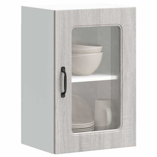 VIDAXL - Armoire murale de cuisine - Modèle Kalmar - Gris - Image 3