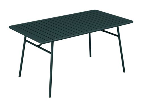 Table de jardin L.160 cm en métal - Vert sapin - MIRMANDE de MYLIA