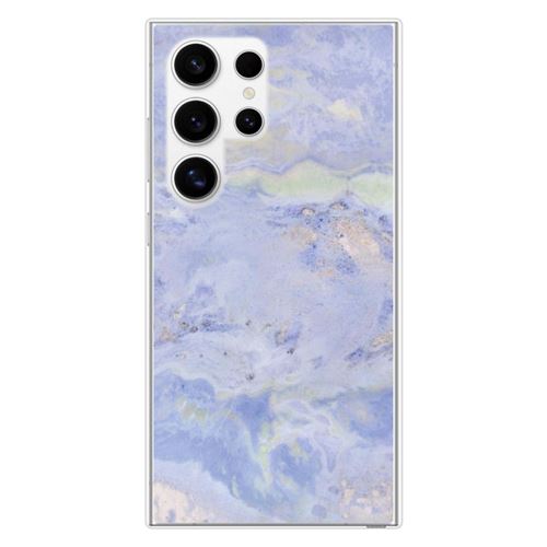 Coque en silicone imprimée compatible Samsung Galaxy S24 Ultra Marbre Bleu