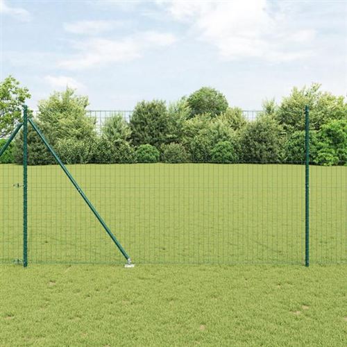 Non Communiqué Vert Vidaxl Clôture Euro Avec 7 Poteaux En Pointe 1,5X10 M Acier Galvanisé 3350550