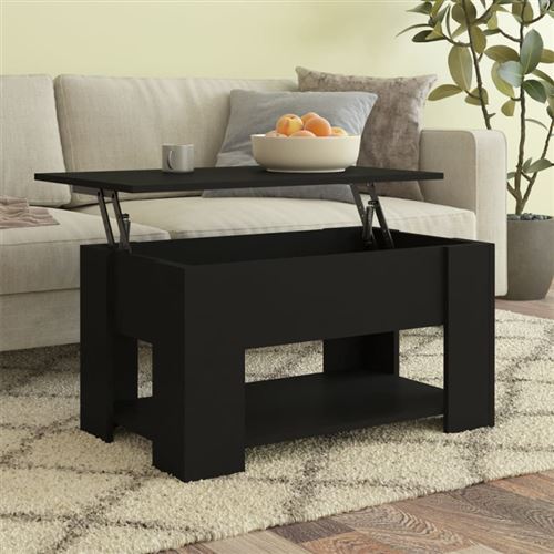 Table basse noir 79x49x41 cm bois d ingénierie