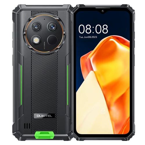 Smartphone Incassable 4G 6GB+256GB Batterie 10600mAh Écran 6.52 Android 14 Vert YONIS