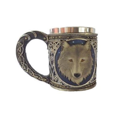 IMPEXIT - Mug loup gris 9,5/8/8 cm