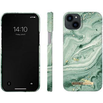 Coque iDeal of Sweden pour iPhone 14 Plus Marbre Vert