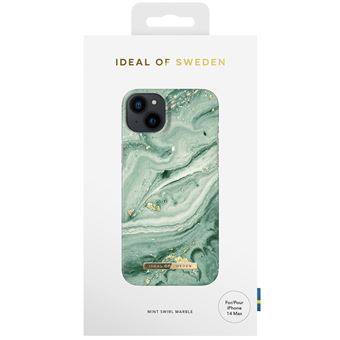 Coque iDeal of Sweden pour iPhone 14 Plus Marbre Vert