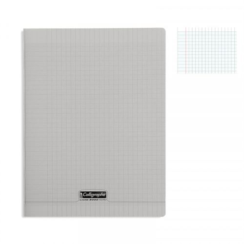 CLAIREFONTAINE Calligraphe Cahier Piqu&eacute; Polypro Gris 24 x 32 cm 96 Pages