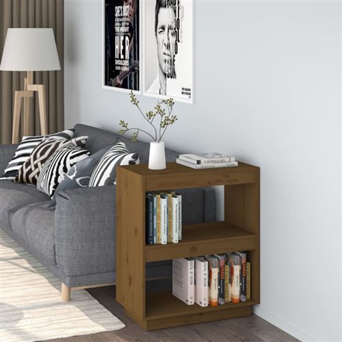 Vidaxl Marron Bibliothèque Miel 60X35x71 Cm Bois De Pin Massif810862 - Image 3