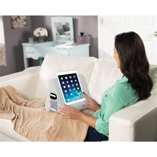 Venteo - Support universel pour tablette - TELESHOPPING - Pillow Pad™ -  Housse antidérapante - GRIS - Adulte - 100% lavable en machine - Oreiller  de voyage - Achat & prix