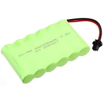 Batterie Rechargeable Ni-MH AA 7,2V 2400mAh Haute Capacité, Performances Optimum Compatible avec Véhicules RC, Voitures Tout-Terrain, Vert - 1