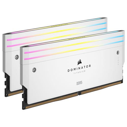 CORSAIR Dominator Titanium RGB - DDR5 - pakket - 48 GB: 2 x 24 GB - DIMM 288-PIN - 6000 MHz / PC5-48000 - CL30 - 1.4 V - niet-gebufferd - niet-ECC - wit