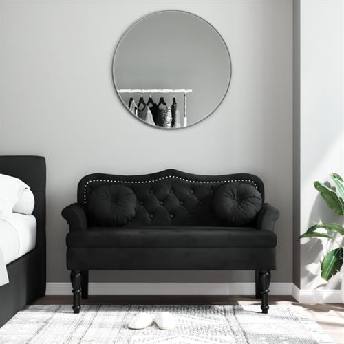 Vidaxl Noir Banc Avec Coussins 120,5X65x75 Cm Velours - Image 2