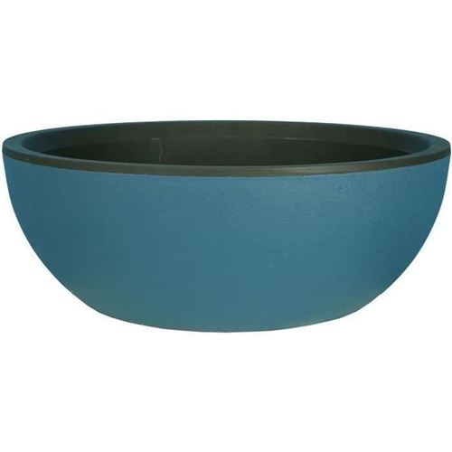 Pot de fleurs Riviera Rond Effet Granit Bleu 40 cm 12 L Résistant UV - Image 4