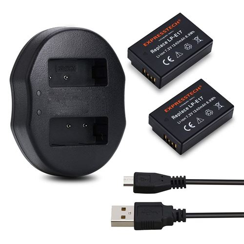 Batterie LPE17 et USB Chargeur pour EOS M3 M5 M6