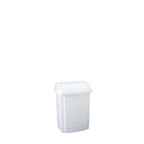 POUBELLE À COUVERCLE BASCULANT 10 LITRES - MEDIAL - Blanc - 4 Kg - Polypropylène haute densité