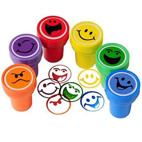 Lot de 6 tampons encreurs colorés Smile Smiley