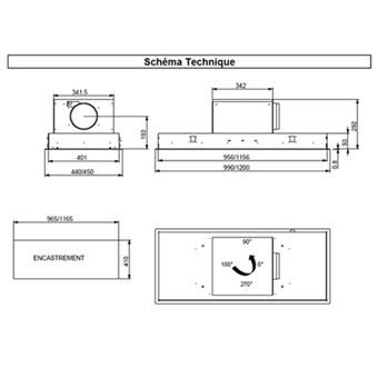 Roblin Comete 1000 - Hotte - plafond - Niche - largeur : 96.5 cm - profondeur : 41 cm - extraction et recirculation (avec kit de recirculation supplémentaire) - acier inoxydable