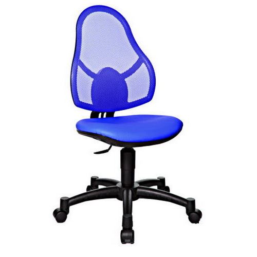 Siège de bureau enfant / Siège pivotant OPEN ART JUNIOR, tissu maille bleu