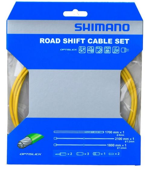 Shimano jeu OT-SP41de câbles de dérailleur Race 2100 mm jaune 4 pièces