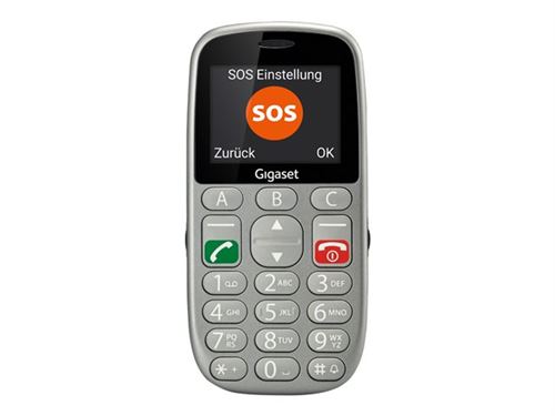 Gigaset GL390 - Mobiele telefoon - dual-SIM - 32 MB - microSD slot - 220 x 176 pixels - RAM 32 MB - 0,3 MP - titaanzilver