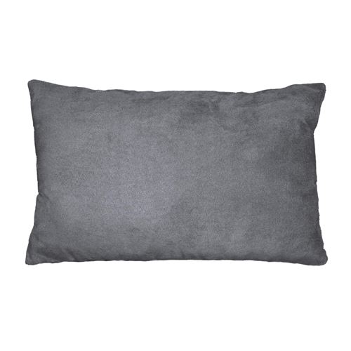Coussin 30 x 50 cm suede uni suedine Anthracite