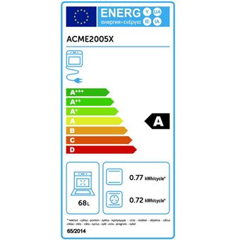 Amica ACM2005X - Cuisinière - pose libre - largeur : 60 cm - profondeur : 60 cm - hauteur : 85.5 cm - avec système auto-nettoyant - classe A - inox