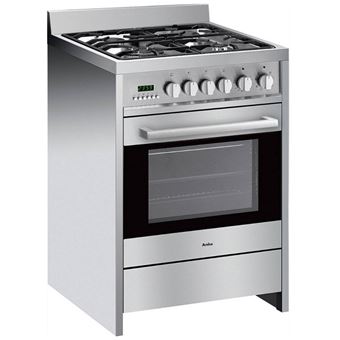 Amica ACM2005X - Cuisinière - pose libre - largeur : 60 cm - profondeur : 60 cm - hauteur : 85.5 cm - avec système auto-nettoyant - classe A - inox