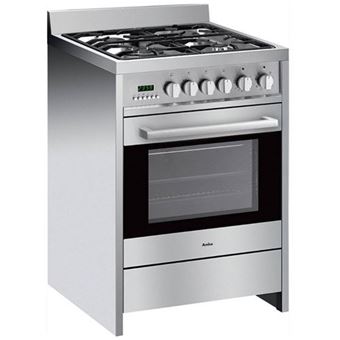 Amica ACM2005X - Cuisinière - pose libre - largeur : 60 cm - profondeur : 60 cm - hauteur : 85.5 cm - avec système auto-nettoyant - classe A - inox