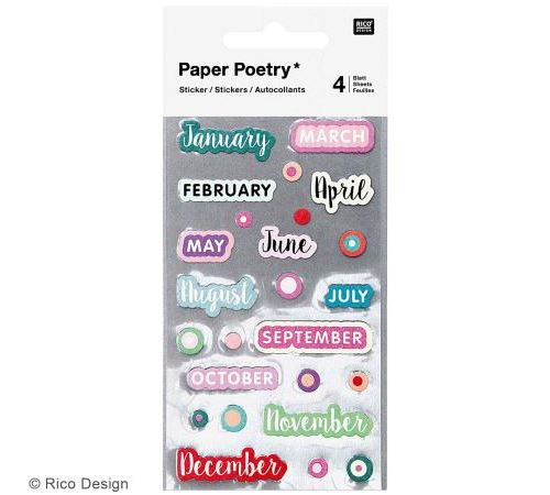Stickers Planner Rico Design - Mois - 100 pcs