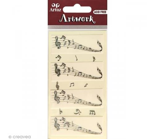 Sticker 3D - Note de musique x 4