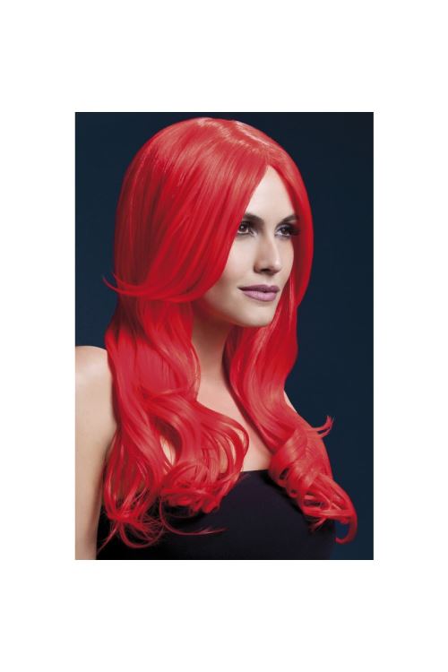 Perruque khloe fever rouge fluo