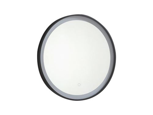 Miroir de salle de bain lumineux rond noir à Leds - D. 60 cm - NUMEA