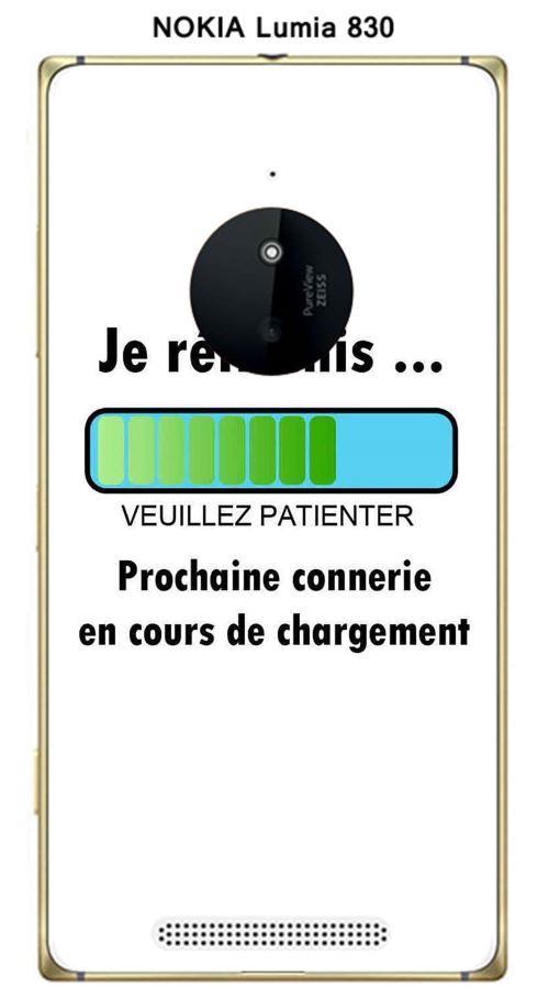 Coque Nokia Lumia 830 design Message Je réfléchis, Texte noir