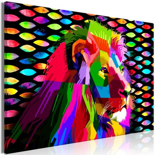 Tableau - Rainbow Lion (1 Part) Wide .Taille : 120x80