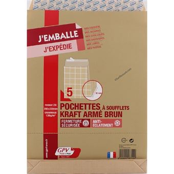 Pochettes A Soufflets Kraft Arme 130G 260X330 Gpv 6722 - Enveloppe - Achat  & prix