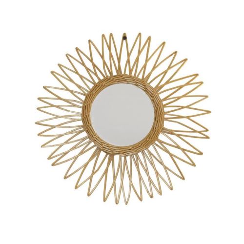 PETER Miroir irisé en osier - Ø 37 cm