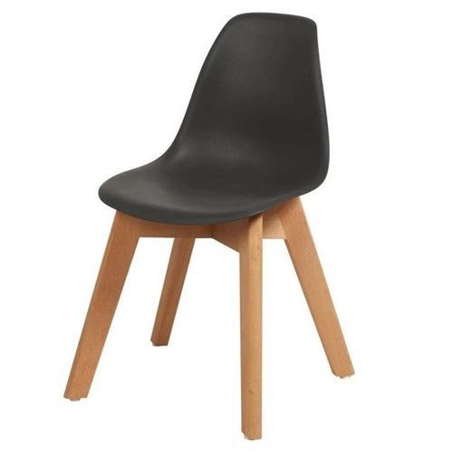 Sacha Kids Chaise Enfant - Pieds En Bois Hetre Naturel Noir - Scandinave - L 31 X P 37 Cm