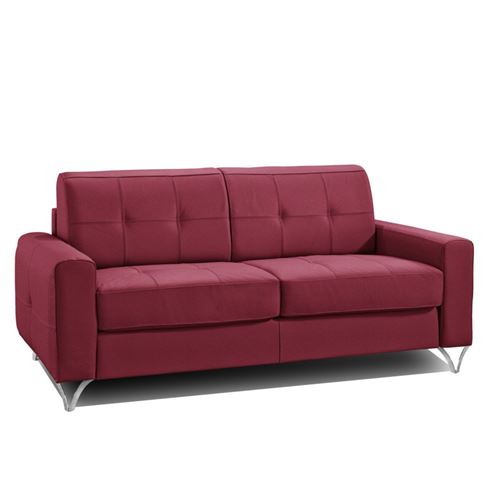 Canapé convertible ALMUT 140cm matelas 14cm système rapido sommier lattes RENATONISI polyuréthane rouge