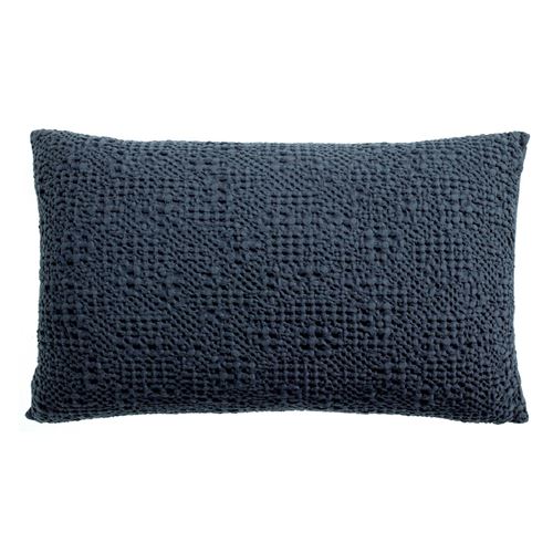 Coussin stonewashed Tana cobalt 40 x 65 cm Vivaraise