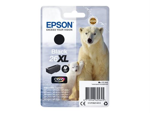Epson 26XL - taille XL - noir - originale - cartouche d'encre